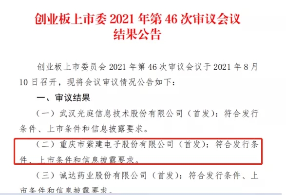 国投创投投资企业紫建电子IPO过会
