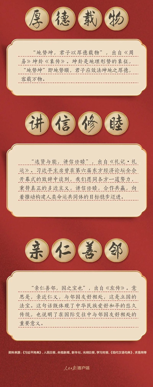 党的二十大报告，提到了这几个中国古语
